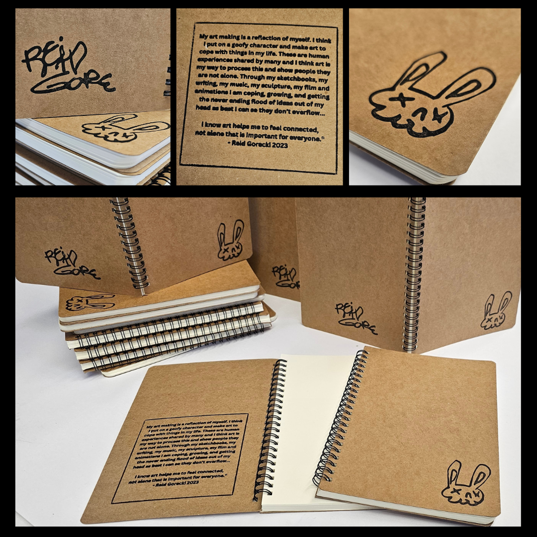 Reid Gore custom block printed sketchbooks