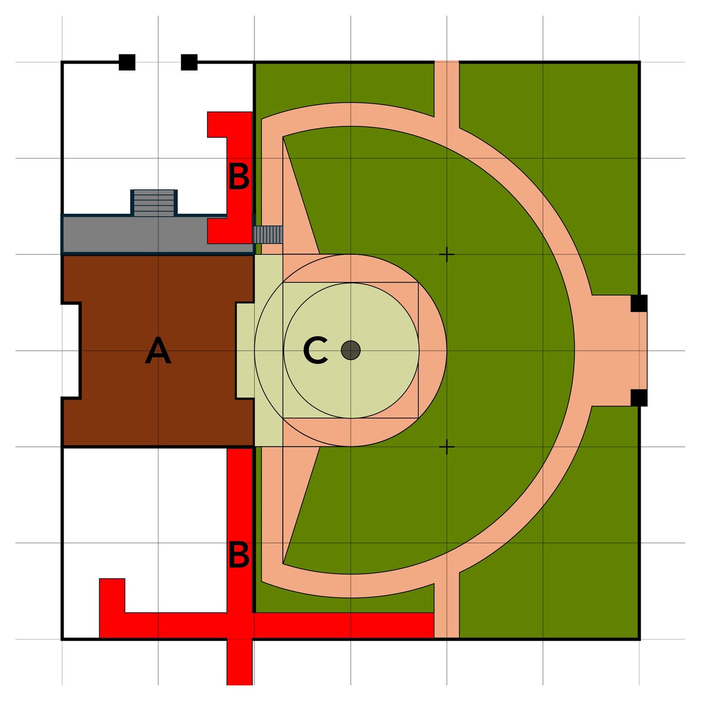 A plan of the Soulton precinct, showing a new open-air theatre space