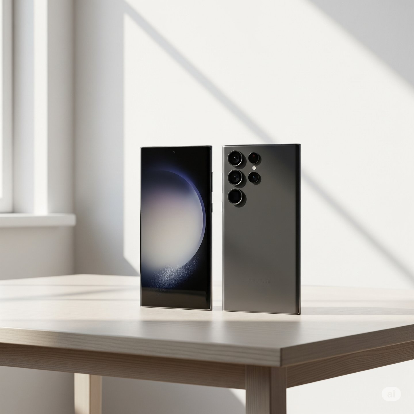 galáxia 25 ultra um par de alto-falantes pretos e prateados sobre uma mesa