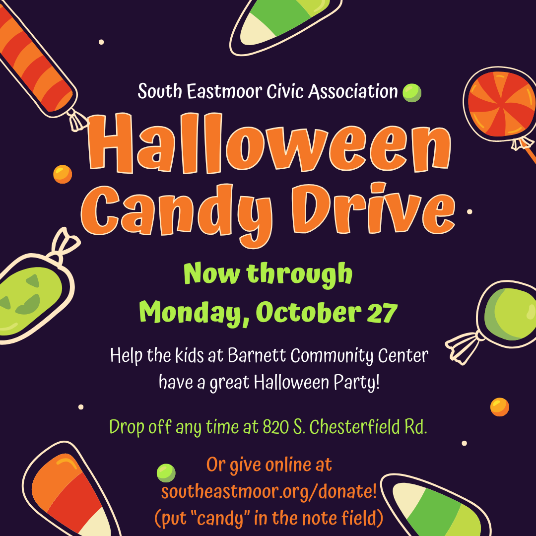a flyer for a halloween candy drive