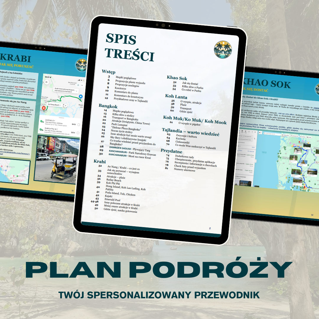 Plan podróży do Tajlandii na ekranie