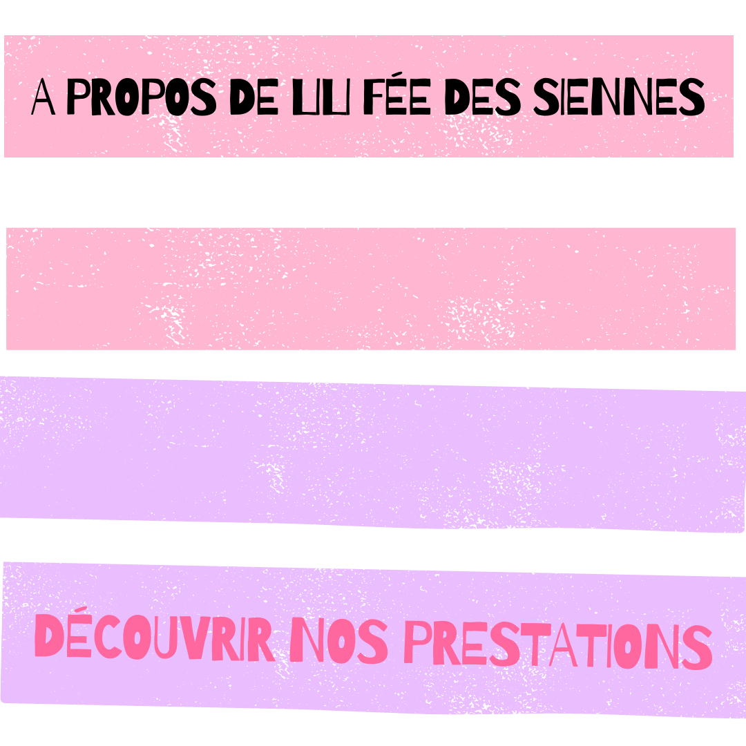 Un bandeau de couleur violette pour accueillir le titre découvrez nos prestations