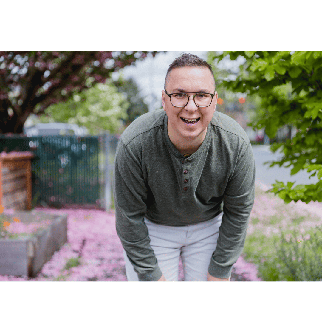 A happy young man with IDD