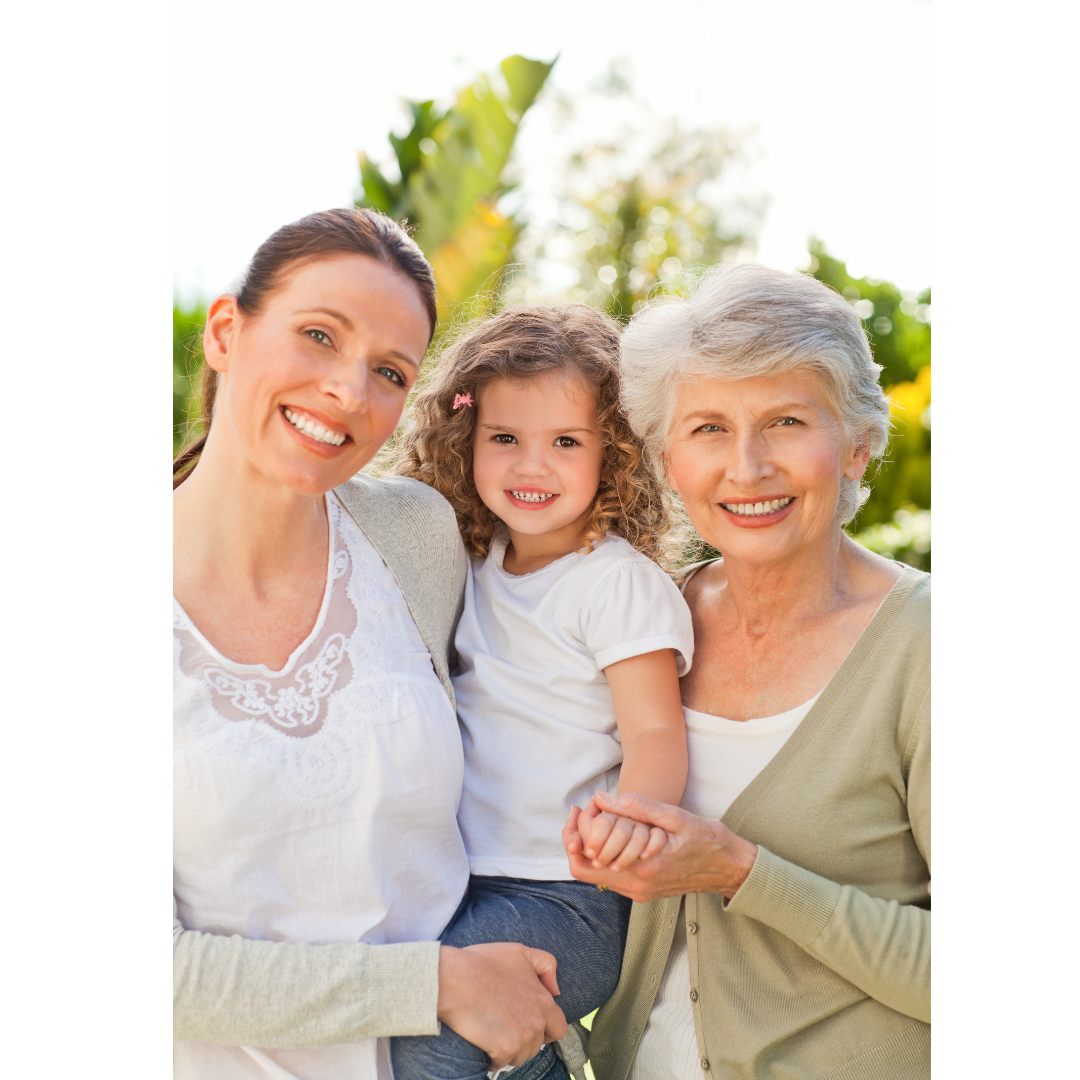 Three generations of women