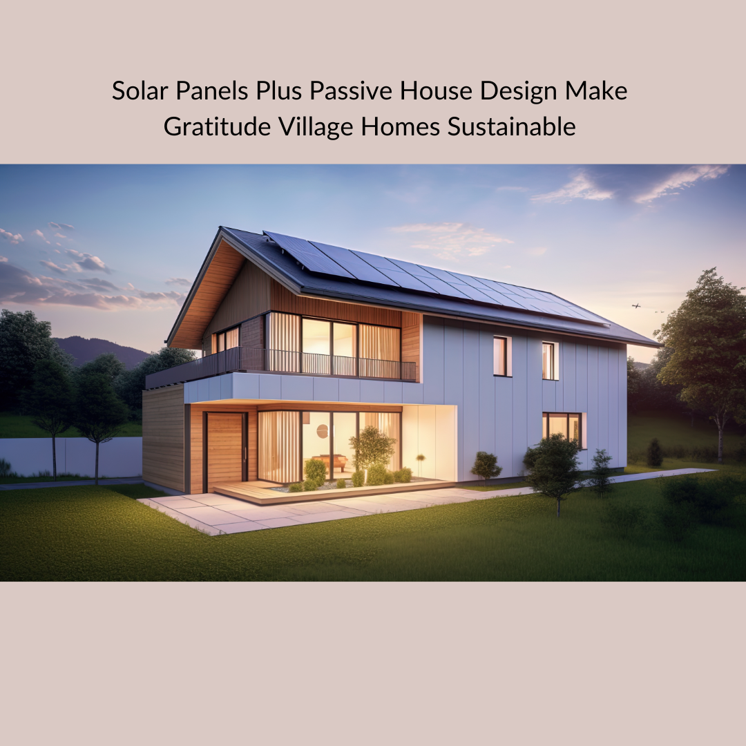 A mock up of a passive house with solar panels on the roof.