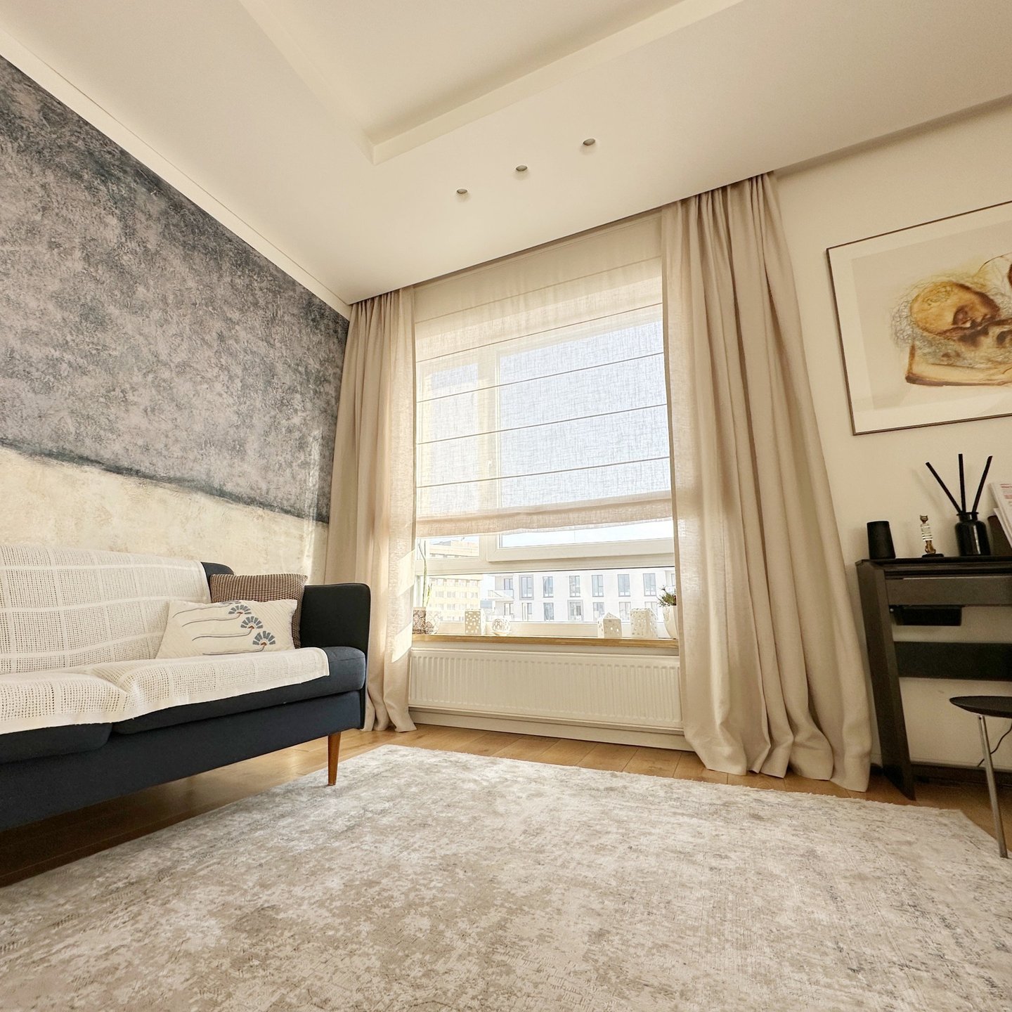 natūralaus lino užuolaidos