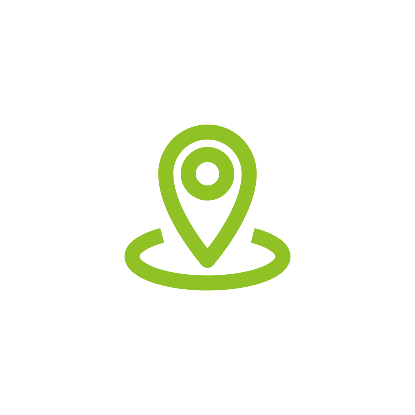 a green location icon symbolising - learn anywhere