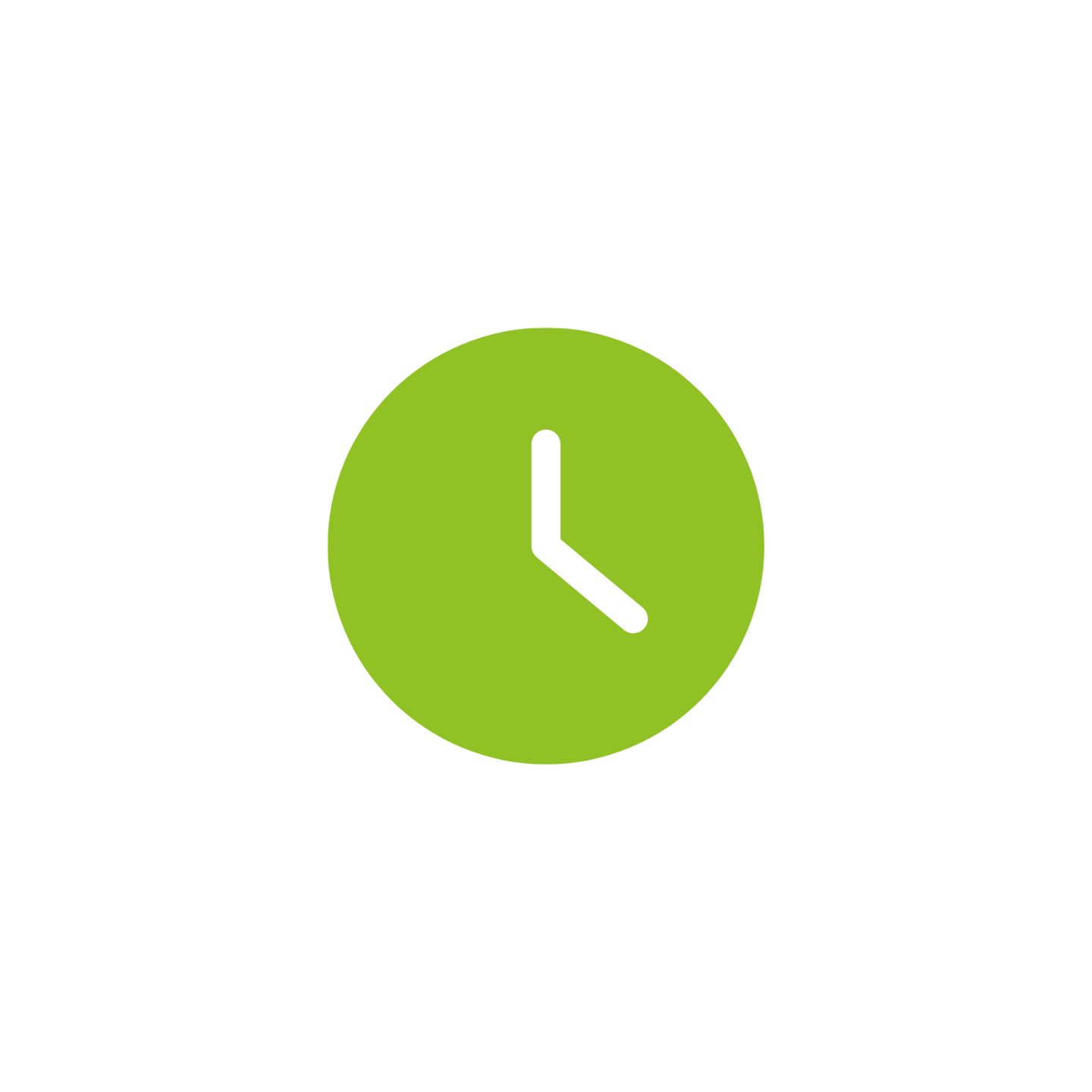 a clock icon symbolising  - work at your own pace
