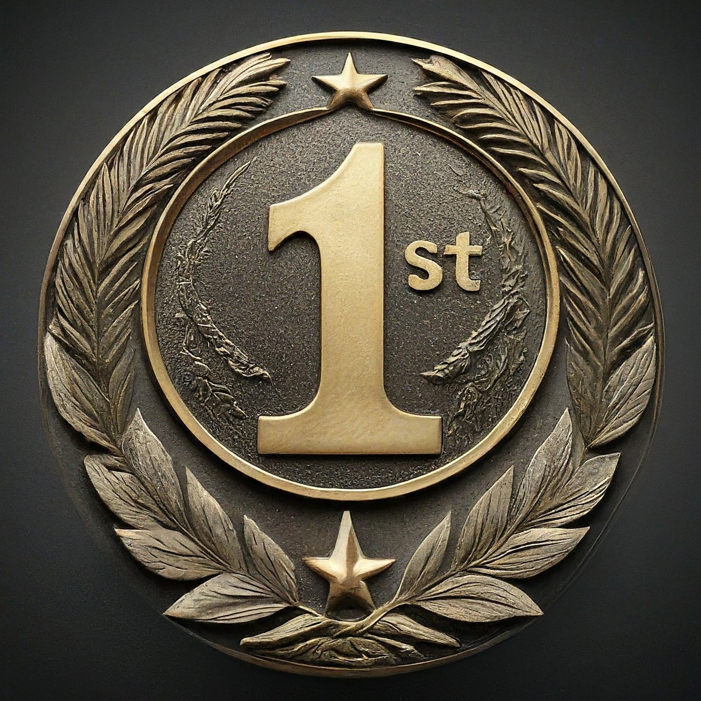 a gold medal medal with a star on it