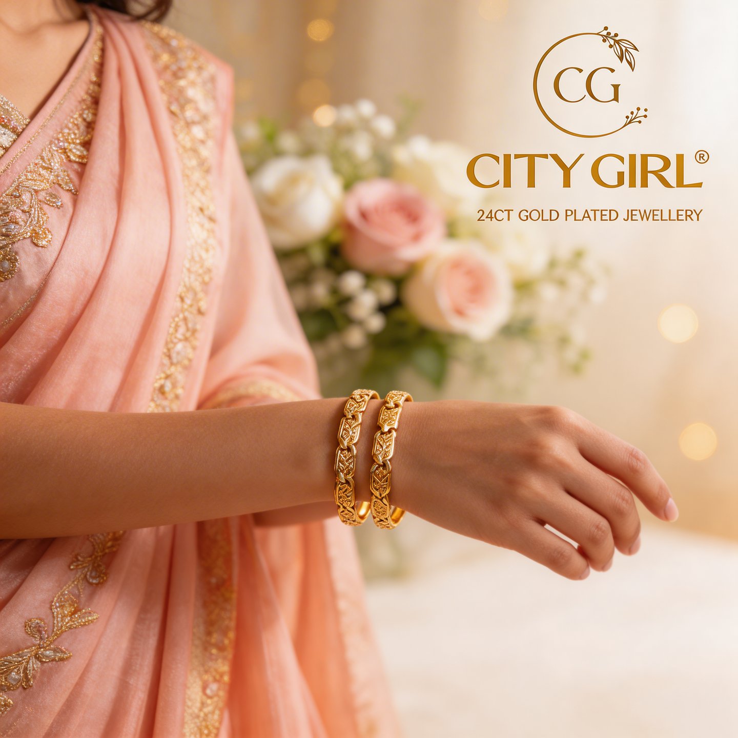 citybangles.in - Citgirl jewellery 18 Carat Gold plated Bridal wear bangle sets with premium quality