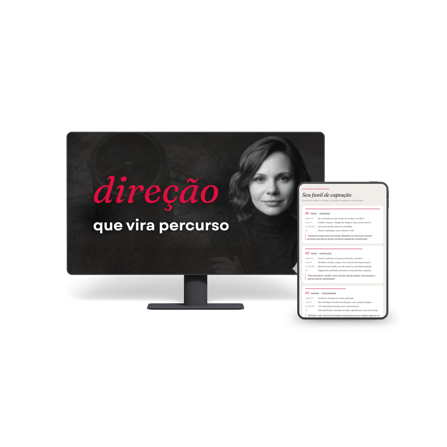 Mockup de notebook com arte do serviço de Plano de Ação
