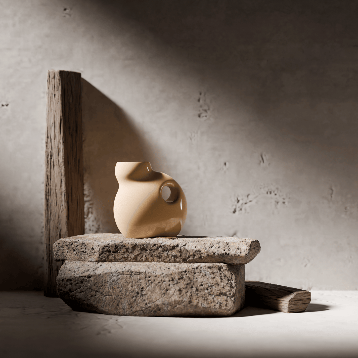 cask vase sculptural decor object modern luxury vase minimalist form contemporary home decor design 