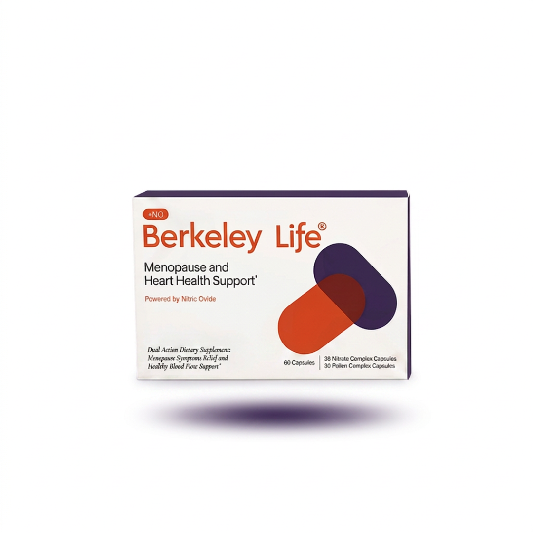 Supplement box of Berkeley Life Menopause and Heart Health Support 60 Capsules