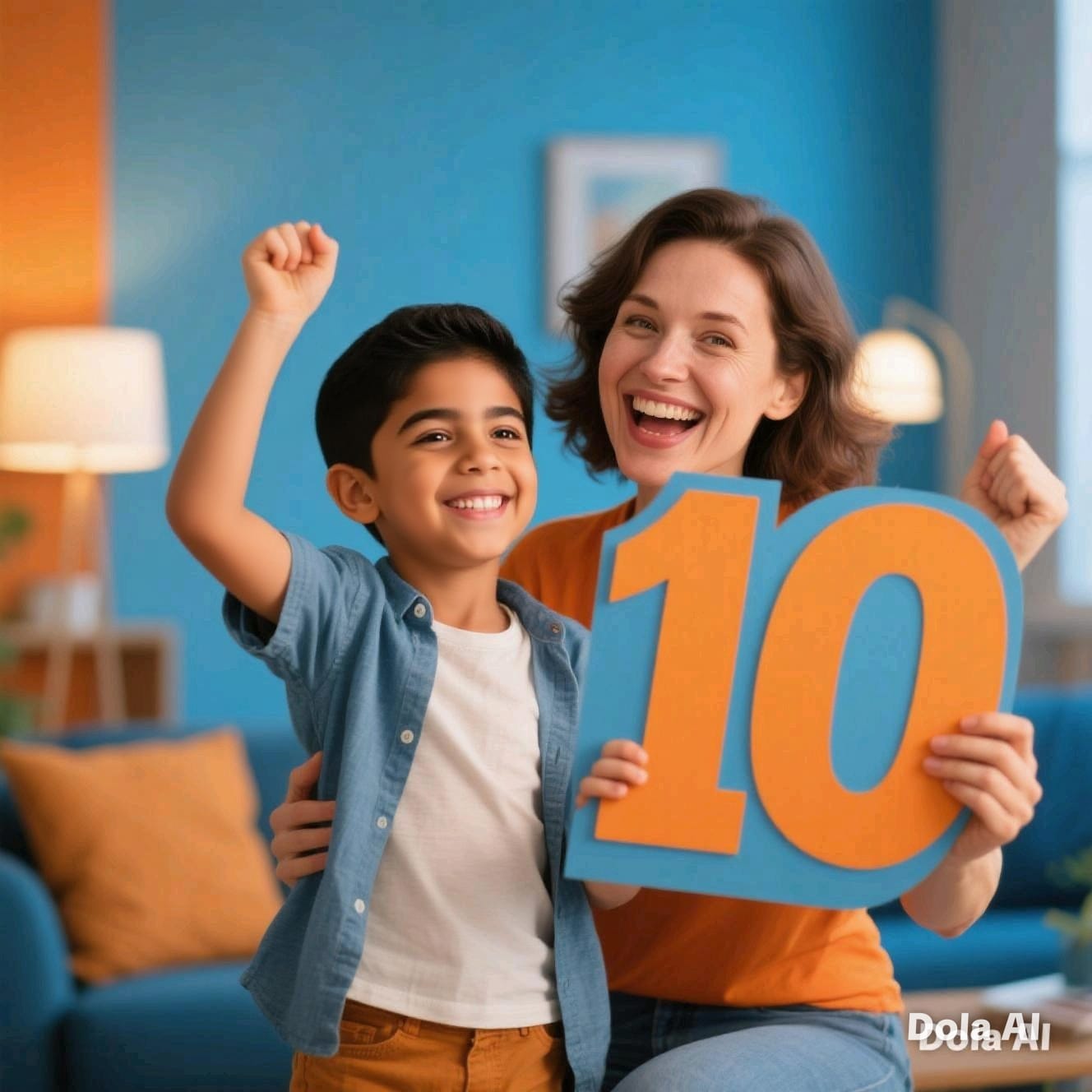 madre celebrando con su estudiante que obtuvo buenas calificaciones