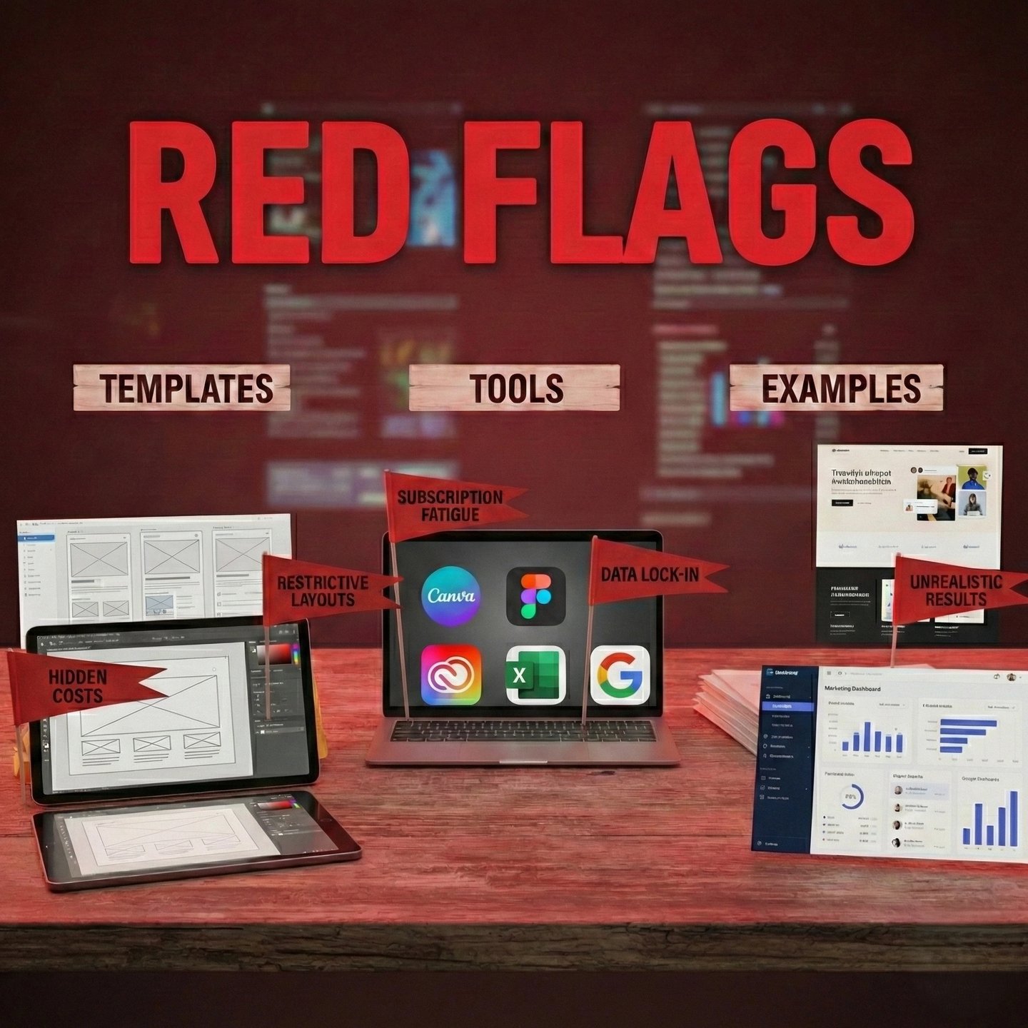 Red flags in pitch deck templates, tools, and examples