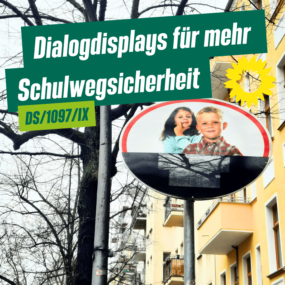 Sharepic zum Antrag mit dem Foto eines Dialogdisplays.