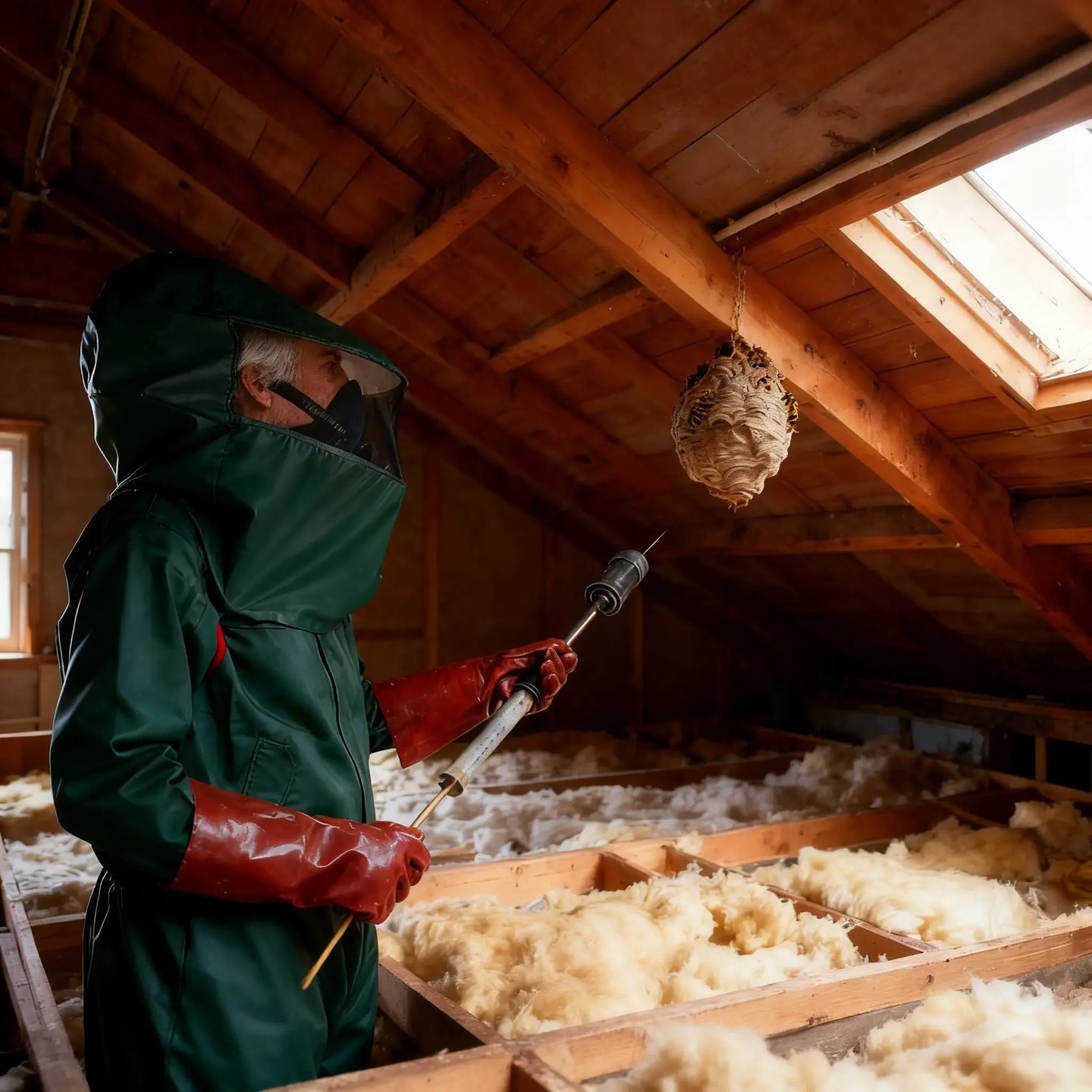 Professional wasp nest in loft removal in Spalding home