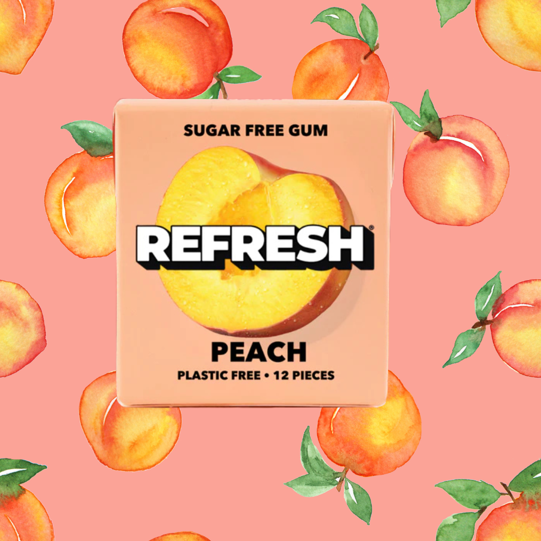 REFRESH Peach Sugar Free Chewing Gum
