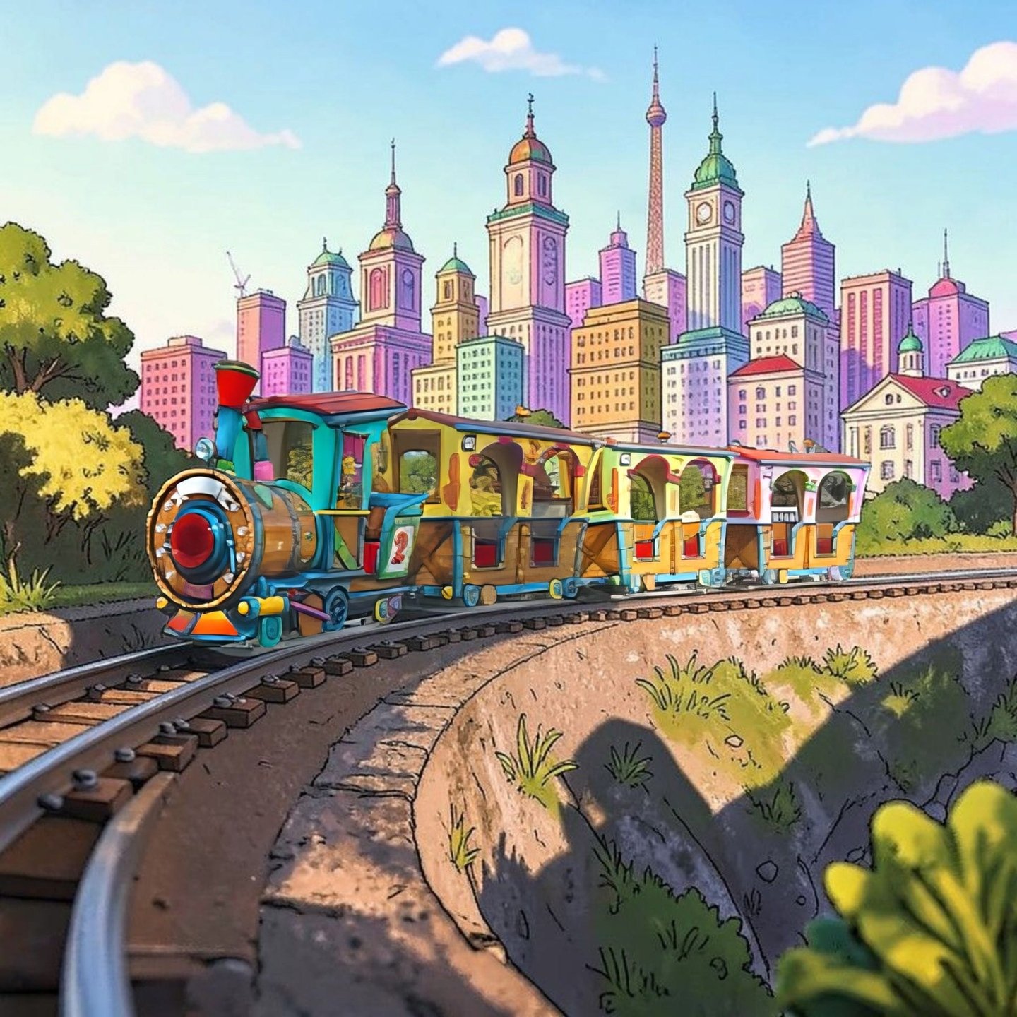 alquiler tren cartoon adultos y niños tematización del recorrido