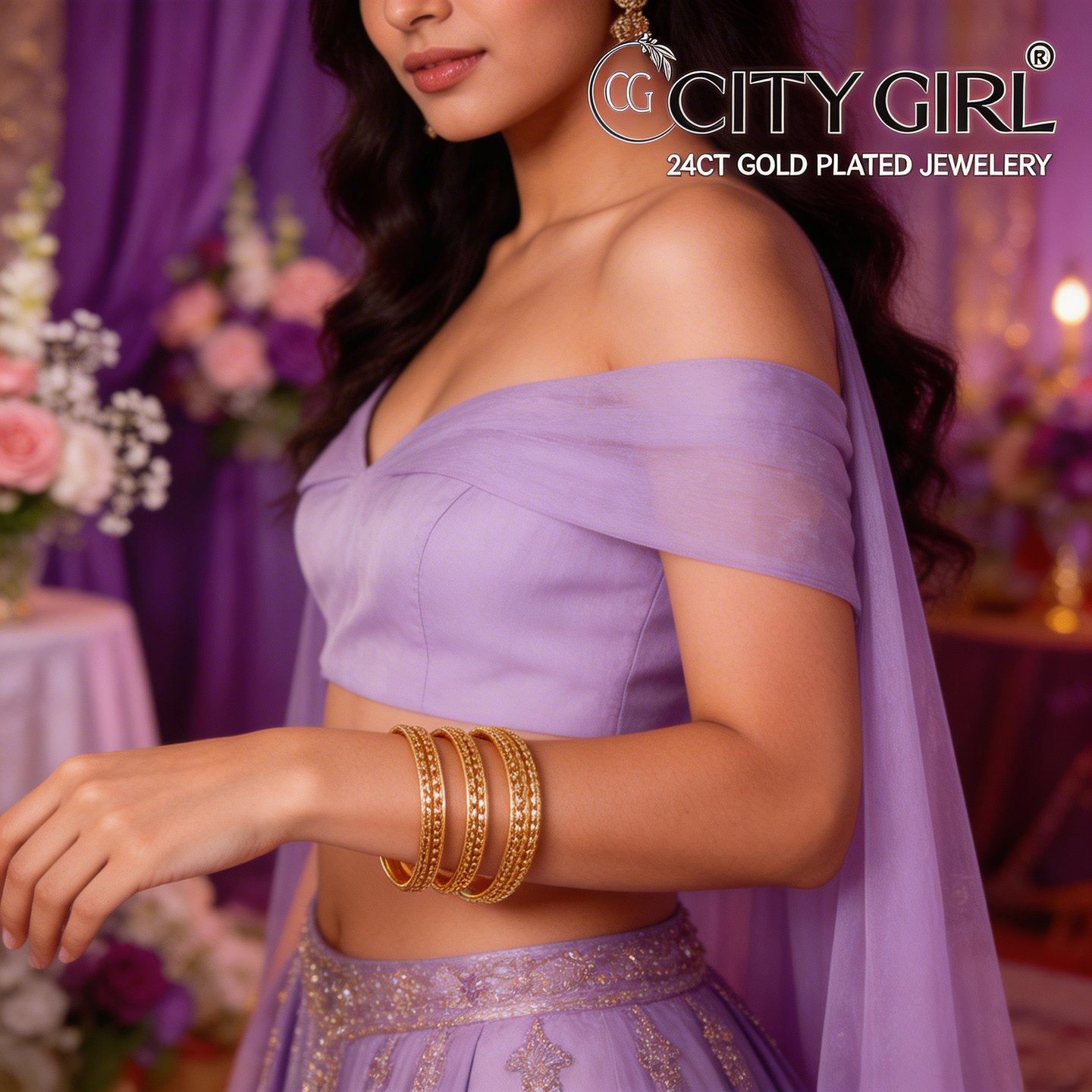 Guaranteed gold plated bangles India — premium handcrafted jewellery - Party Wear 