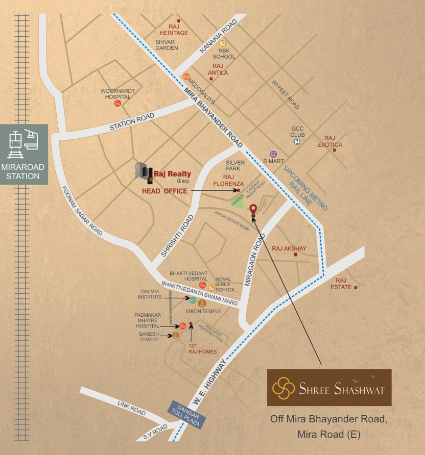 Location Shree Shashwat 2.0 By Raj Realty Mira Road East