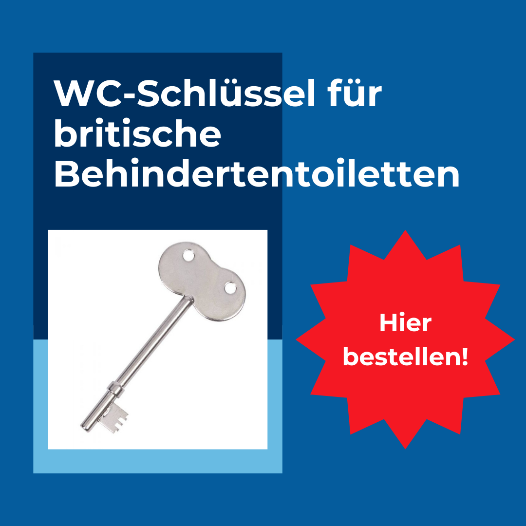 Werbung: WC-Schlüssel für britische Behindertentoiletten. Hier bestellen!