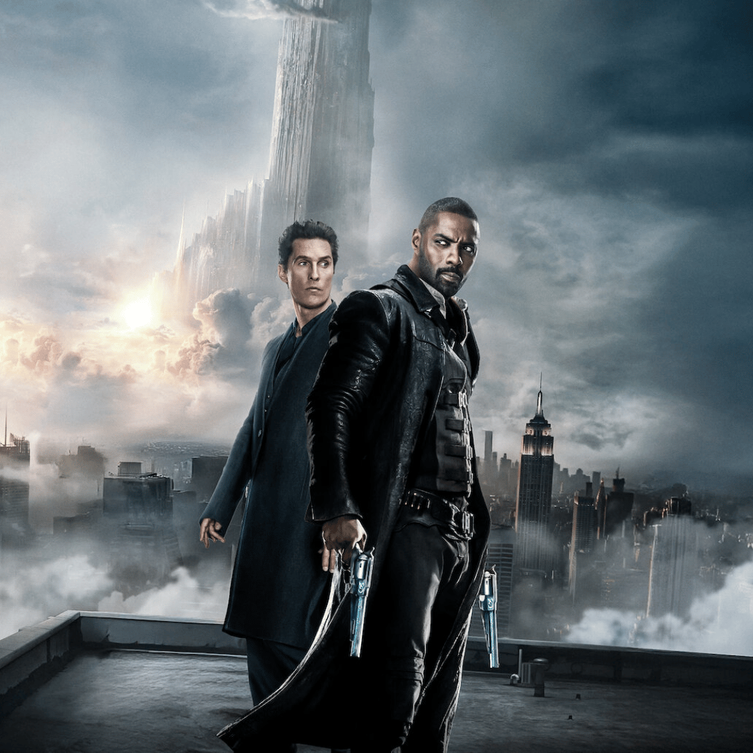 a group of people standing in a city