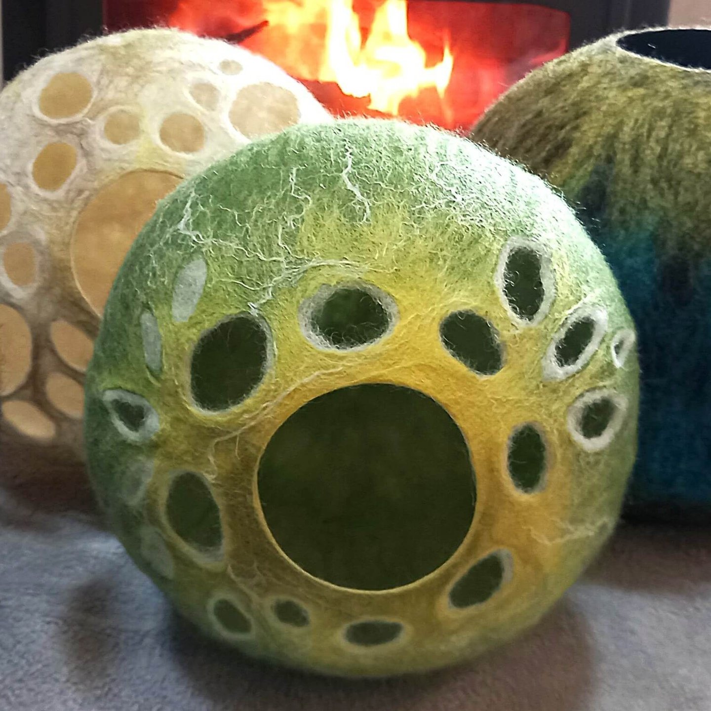 Photophores en laine feutrée