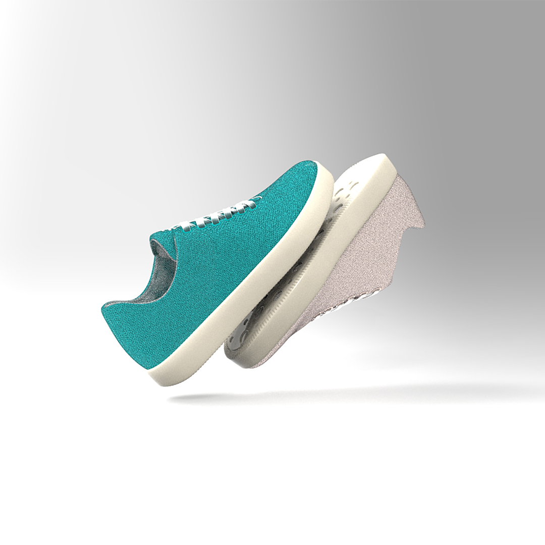 3D rendered footwear mockup ATOMS Model-001 by Cavity Studios showcasing modern design