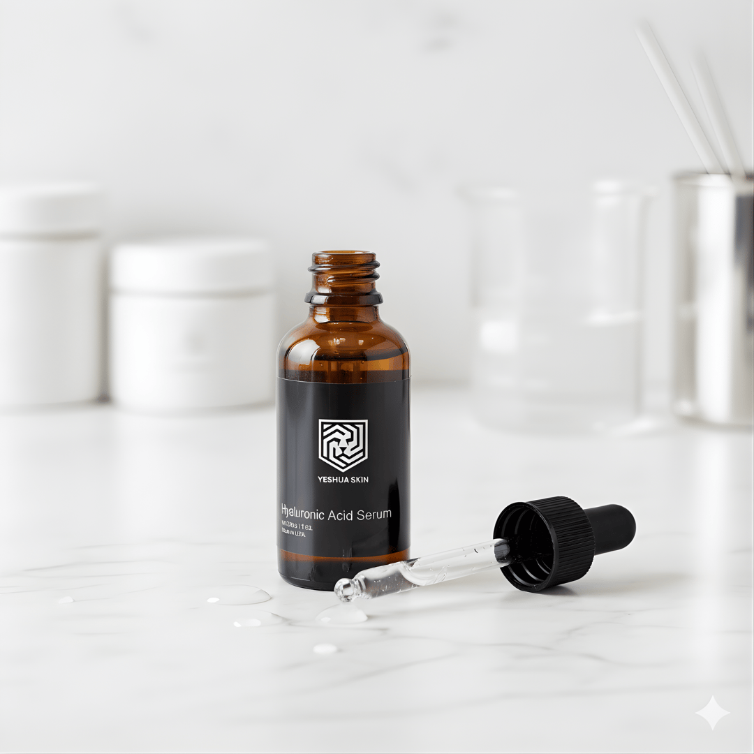 a brown bottle of YESHUA Skin serum