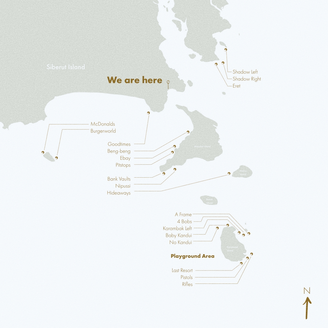 siberut surf maps around masokut and playground 