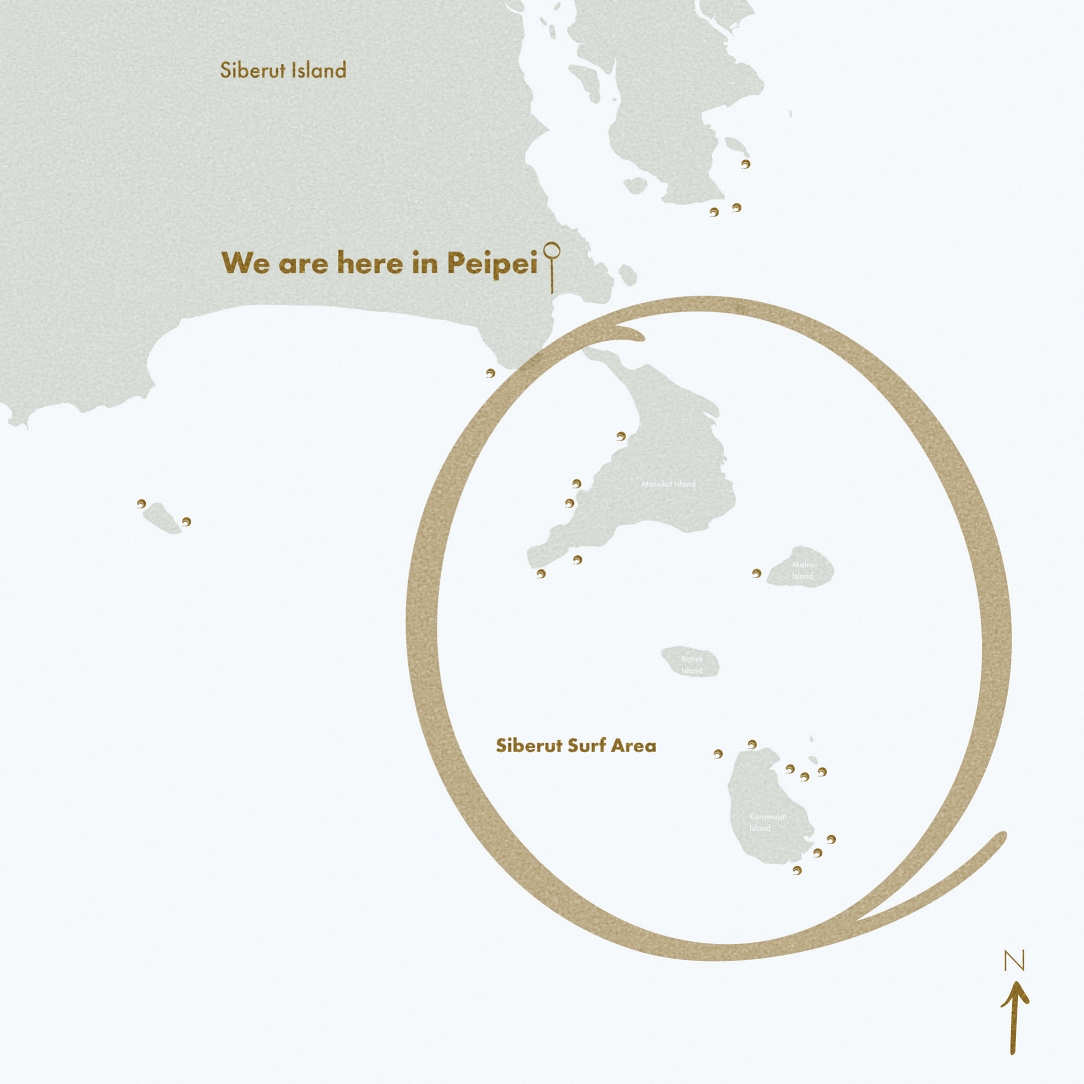 mentawai balcony location map in Peipei near masokut islands 