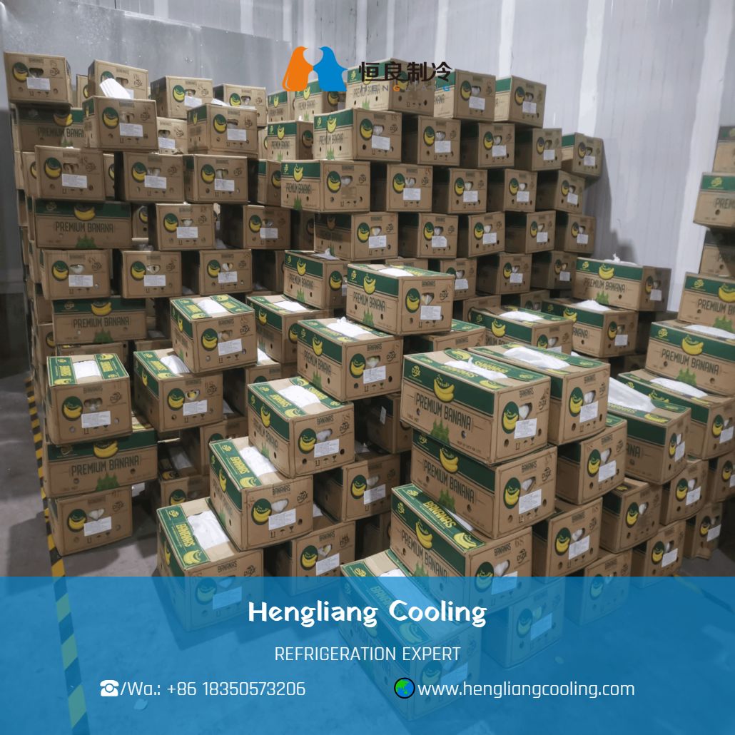 Banana cold storage room with controlled temperature and humidity