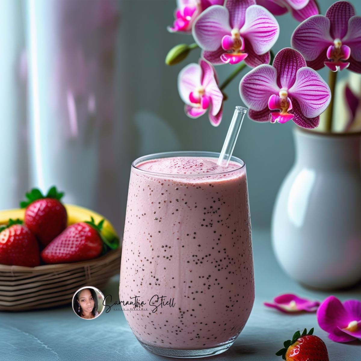 Delicious Strawberry-Banana-Chia Smoothie