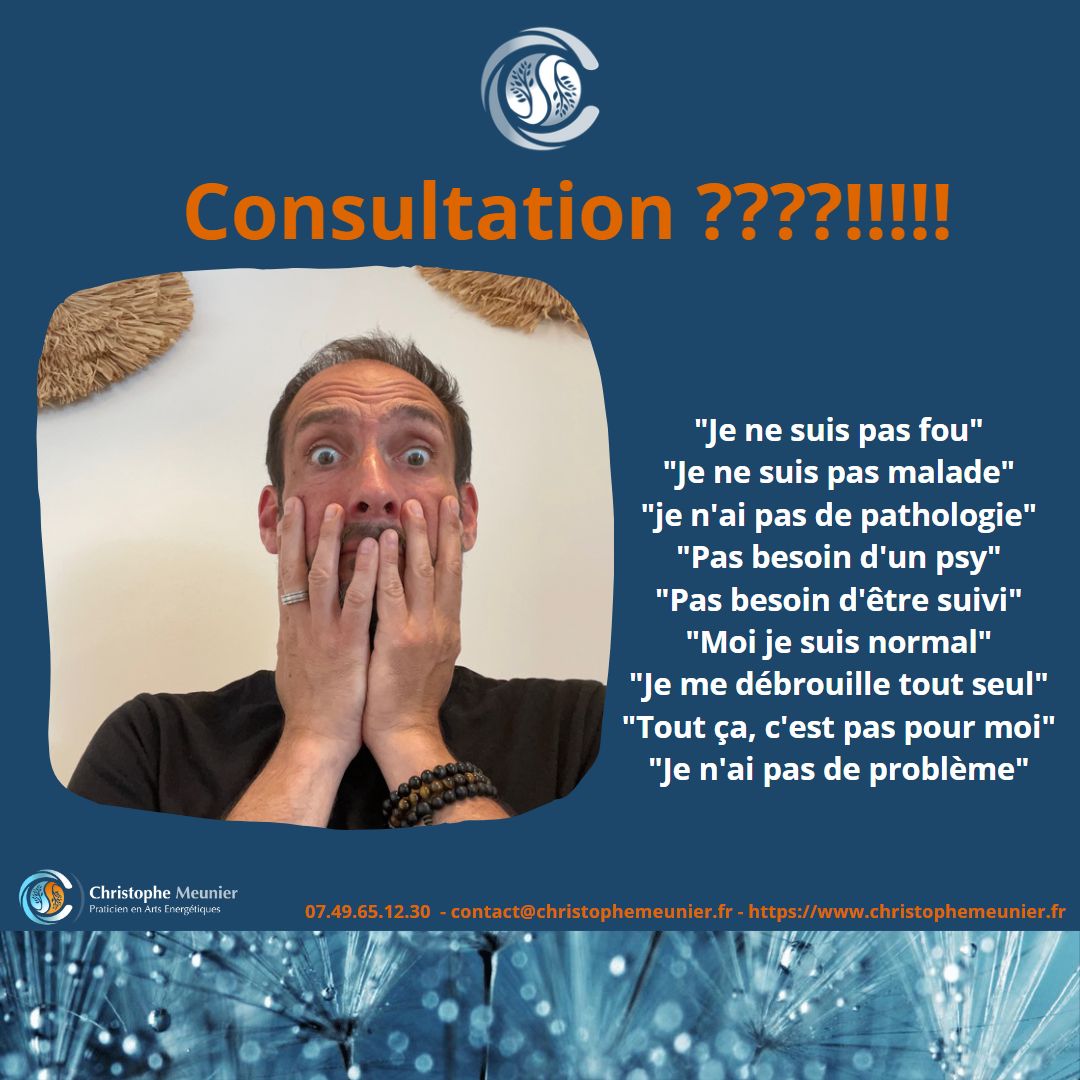 homme qui a peur du mot consultation.
