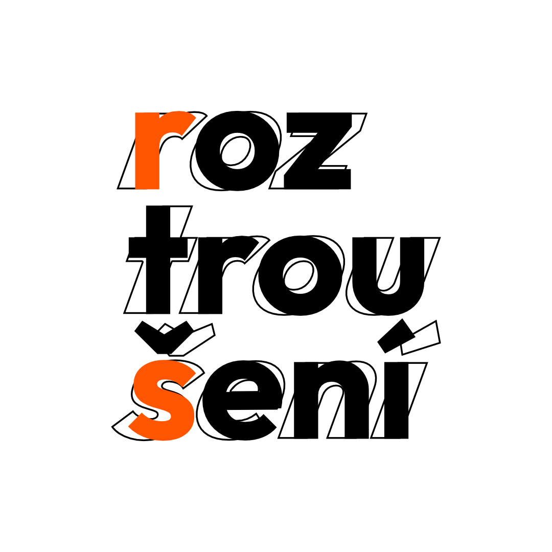 Logo roztroušení, černo oranžové