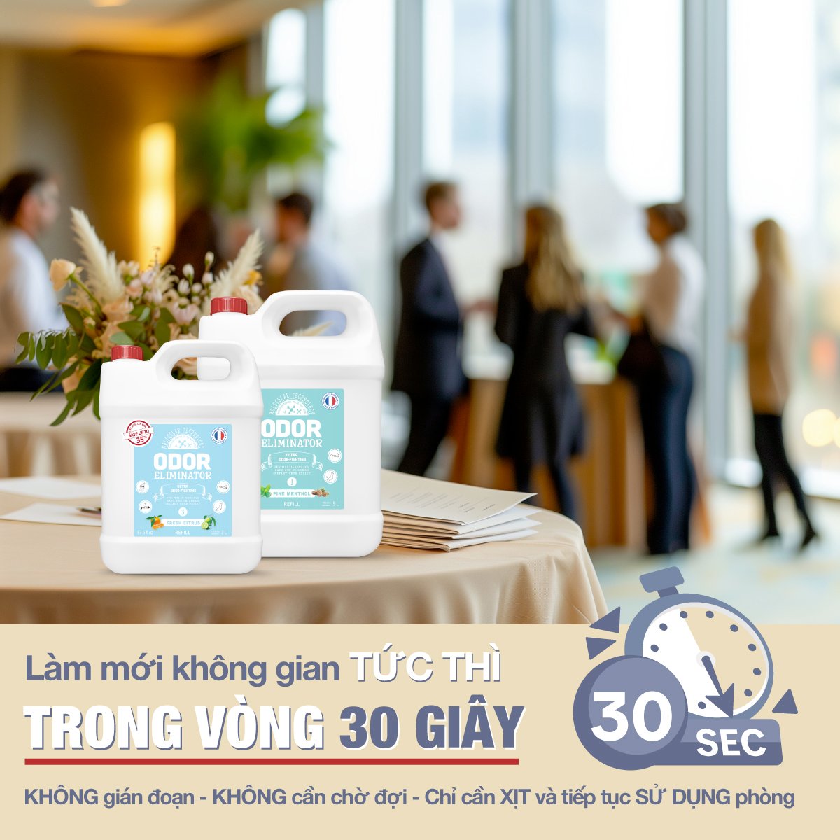Xịt khử mùi tức thì, nhanh chóng trong vòng 30s