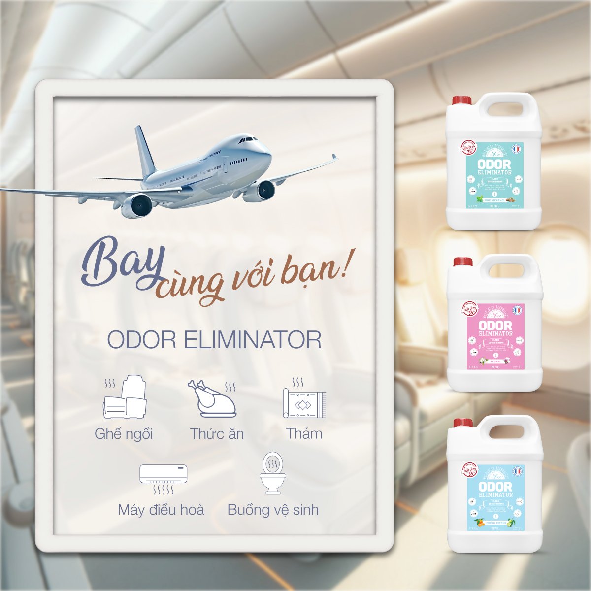 Xịt khử mùi đồng hành với bạn trên những chuyến bay