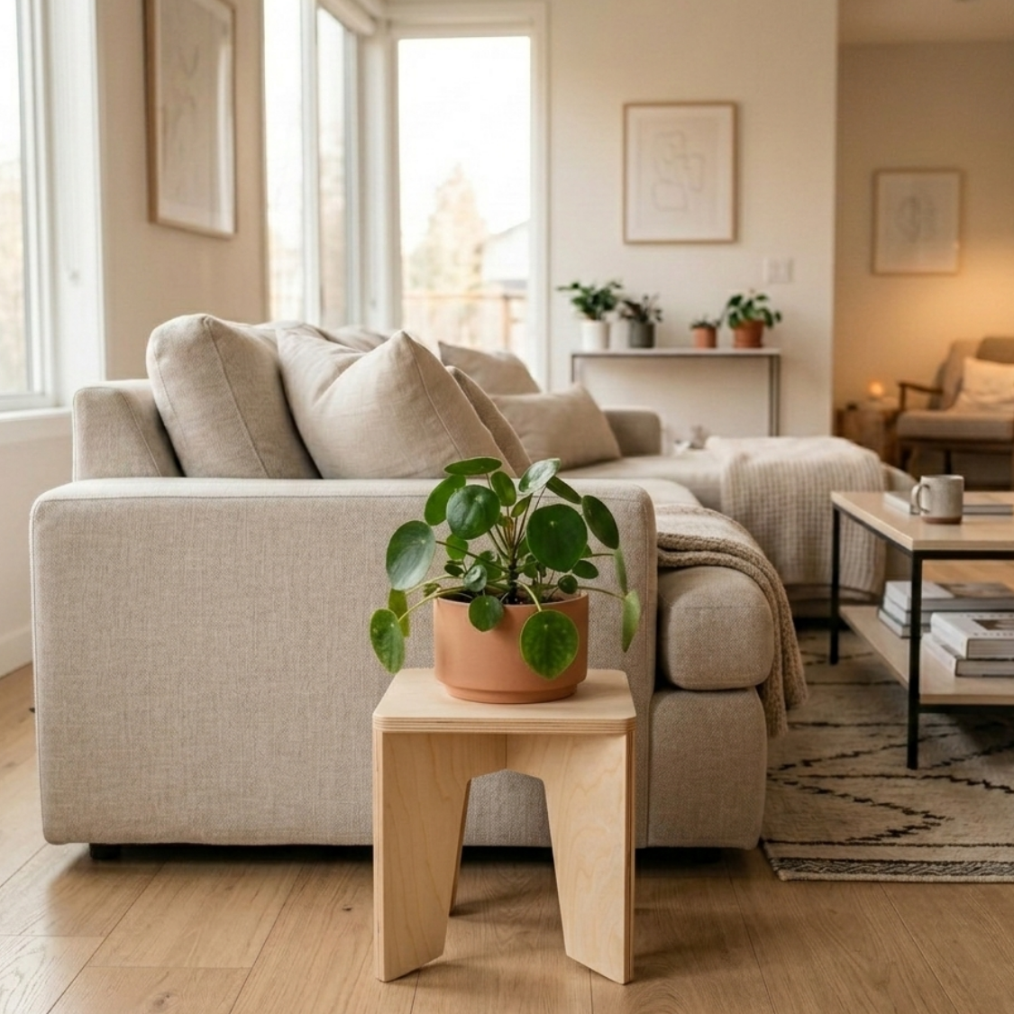 "Wooden Stool - Side Table - Plywood Minimalist Wooden.