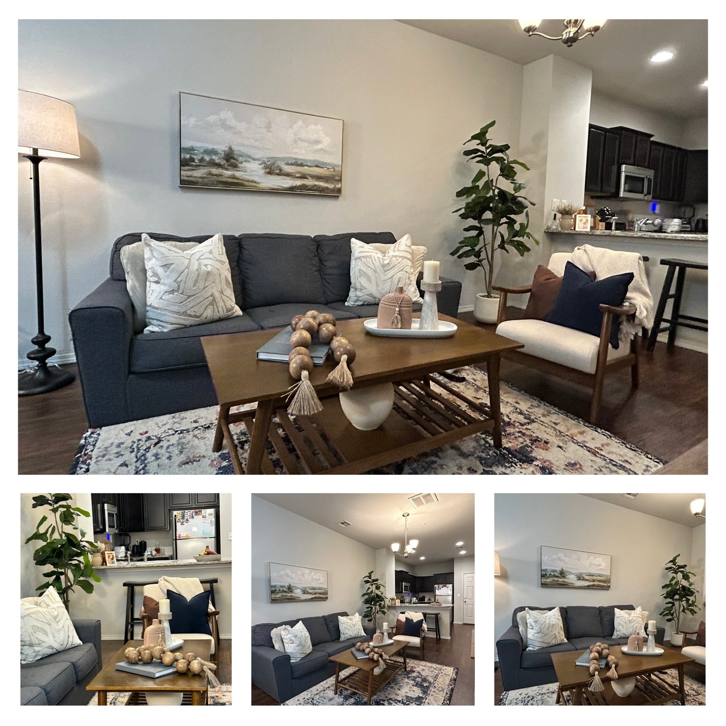 Photo of a home staging we did for an occupied stage, using most of the home owners furniture