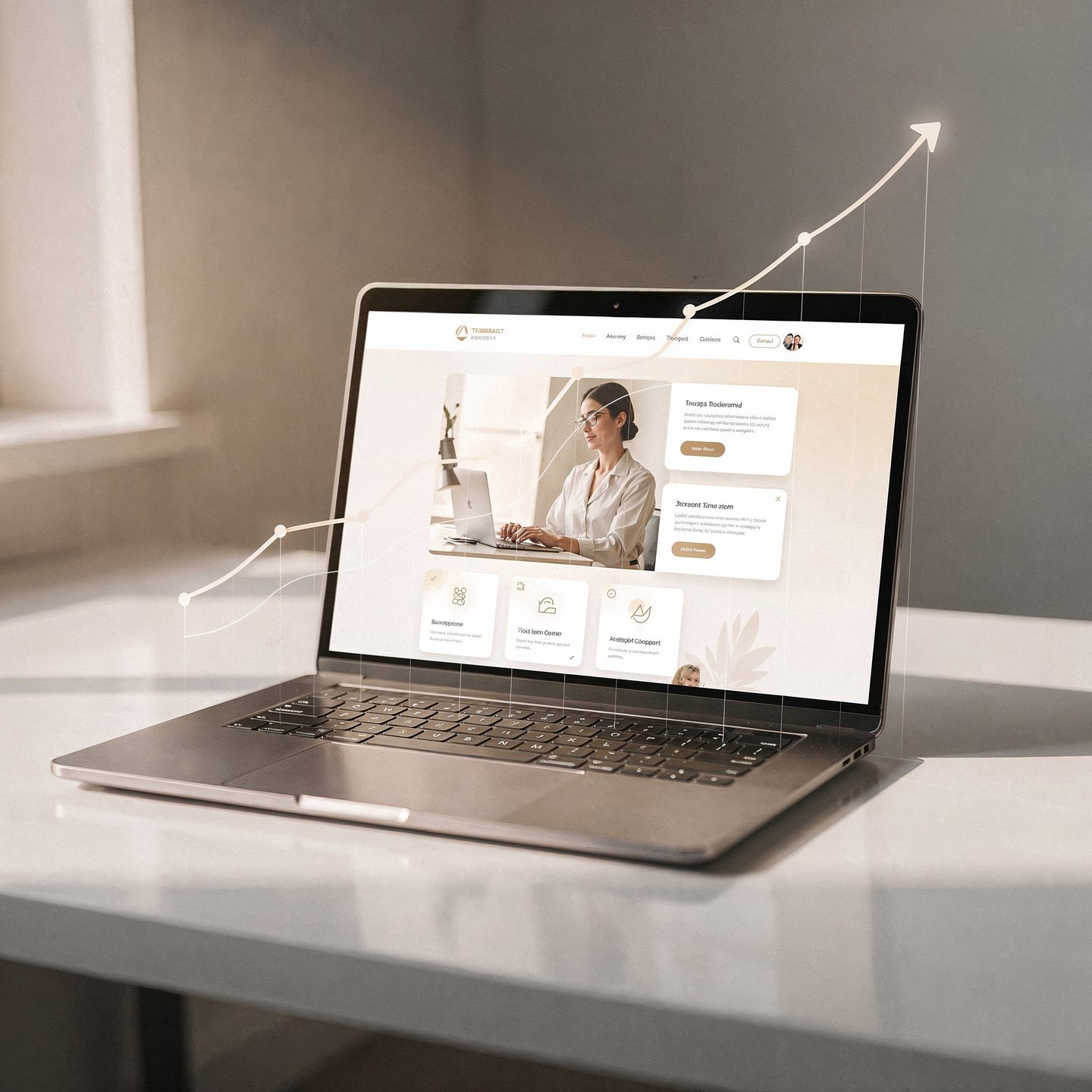 mockup em tablet com site profissional para psicólogo integrado ao Instagram