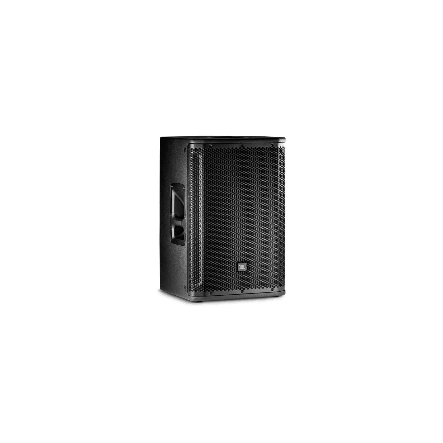 Altavoz JBL SRX812P para alquiler, vista lateral
