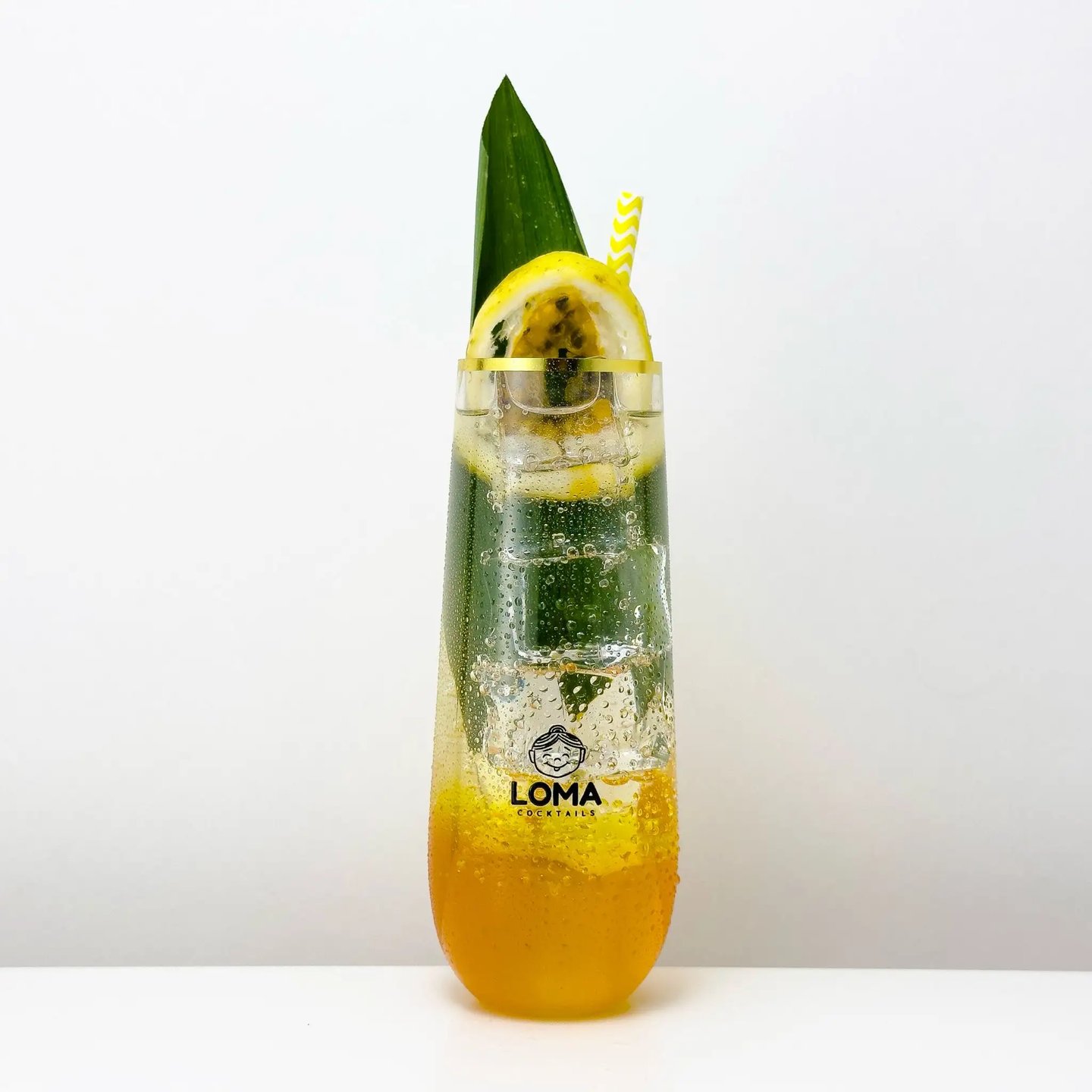 The pandan leaf passion fruit Loma signature cocktail.