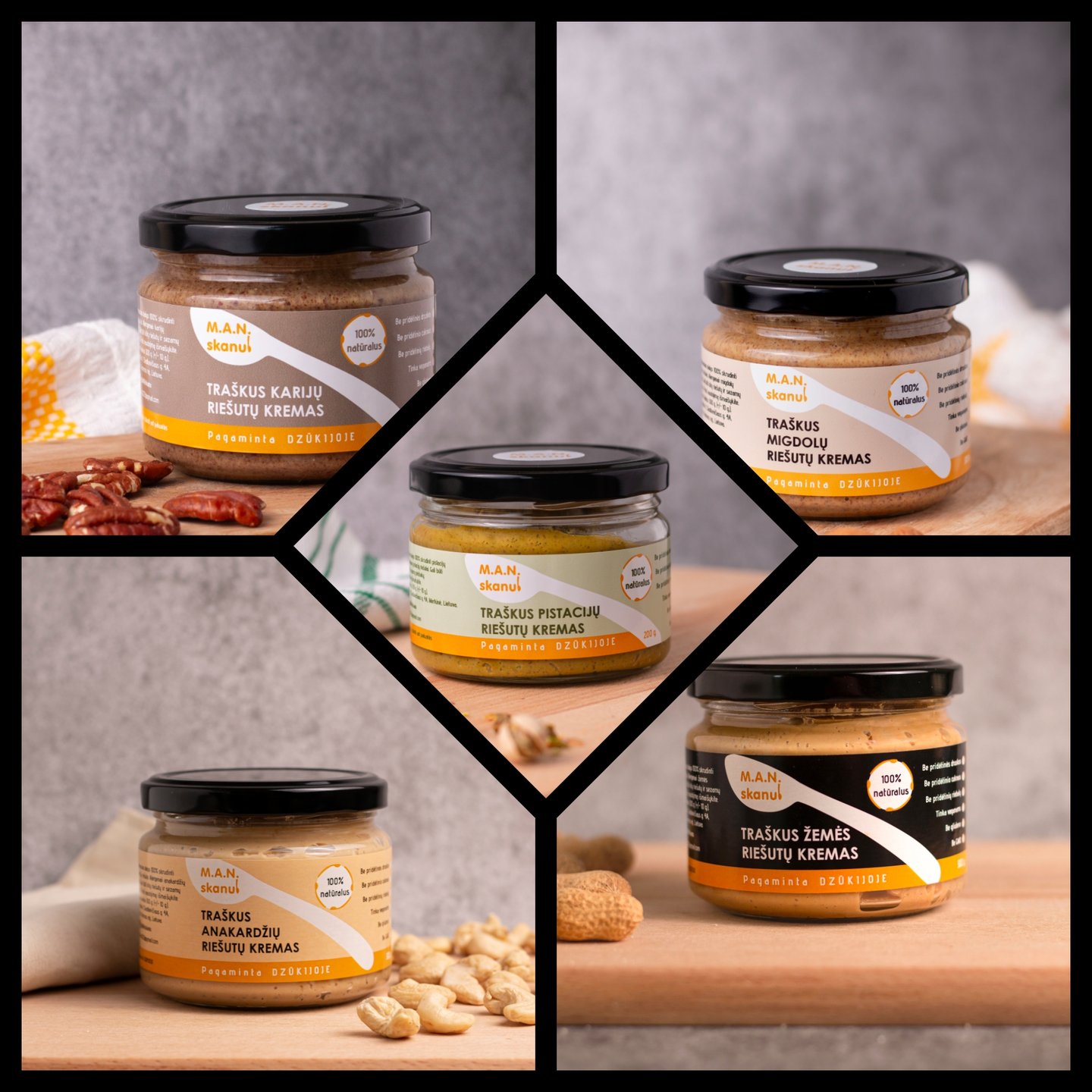 Traskus riesutu kremai