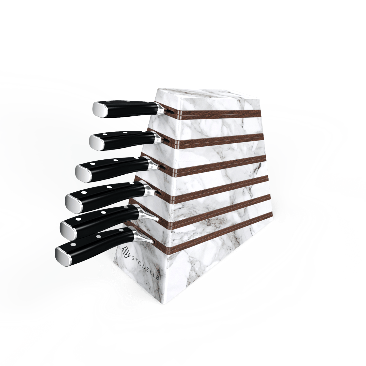 granite and wood knife holder