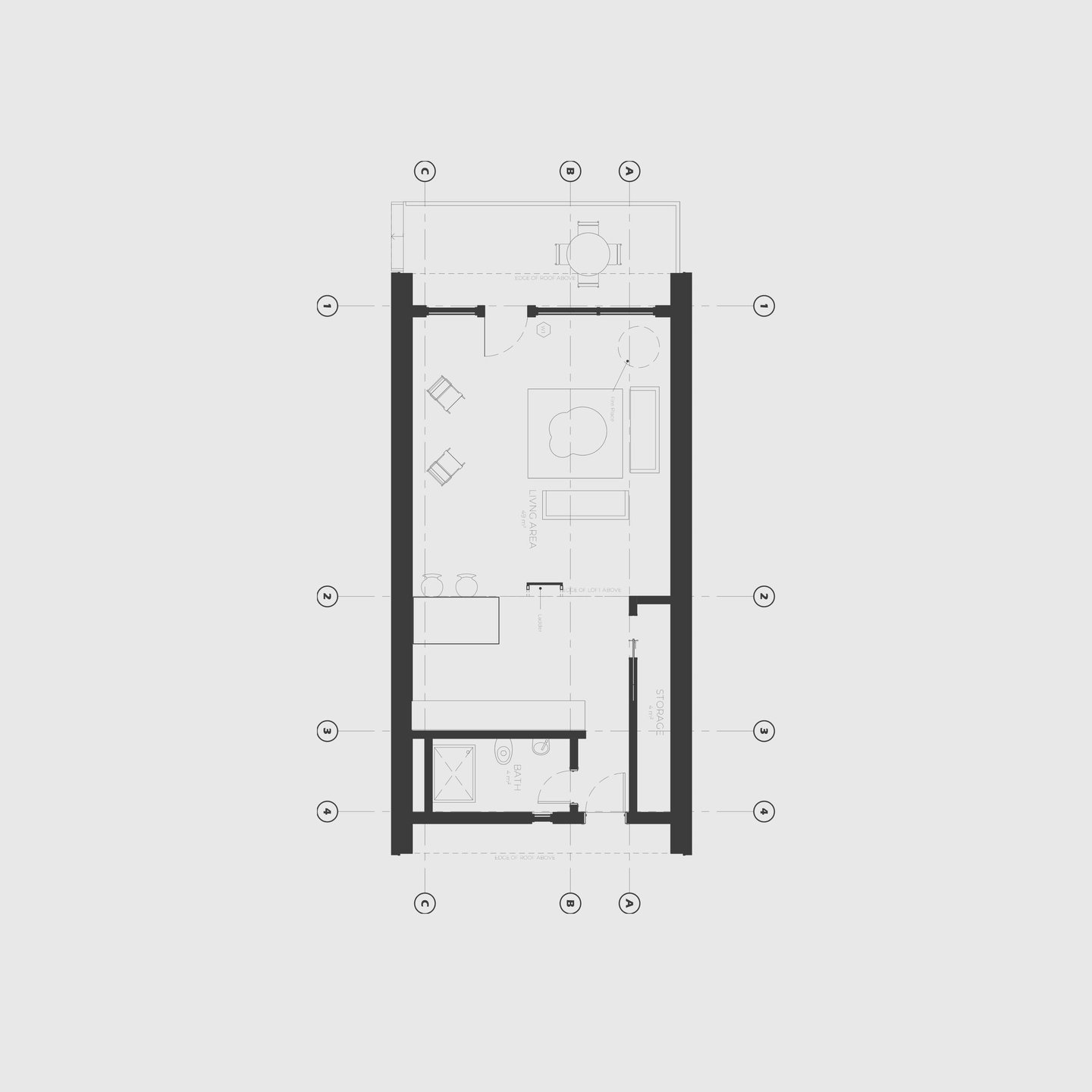 Starcrest A-frame cabin floorplan layout