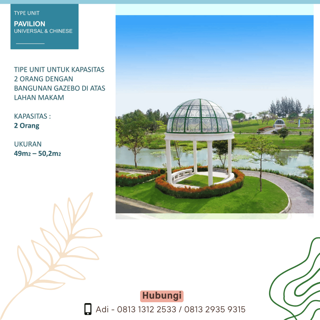 Tipe Paviliun dekat danau indah dan menyejukkan