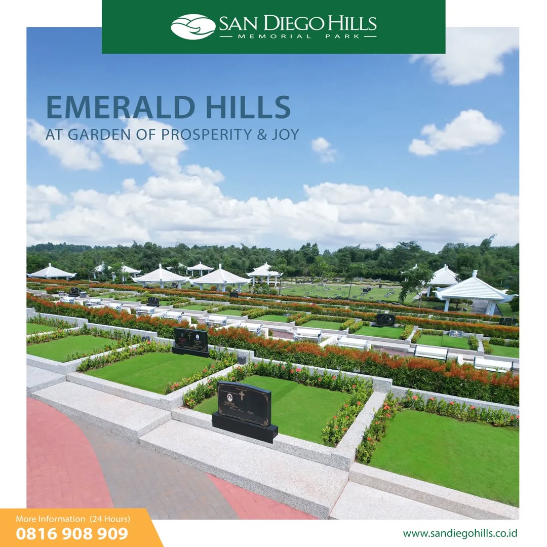 Makam premium Emerald Hills di San Diego Hills dengan lingkungan hijau, rapi, dan eksklusif