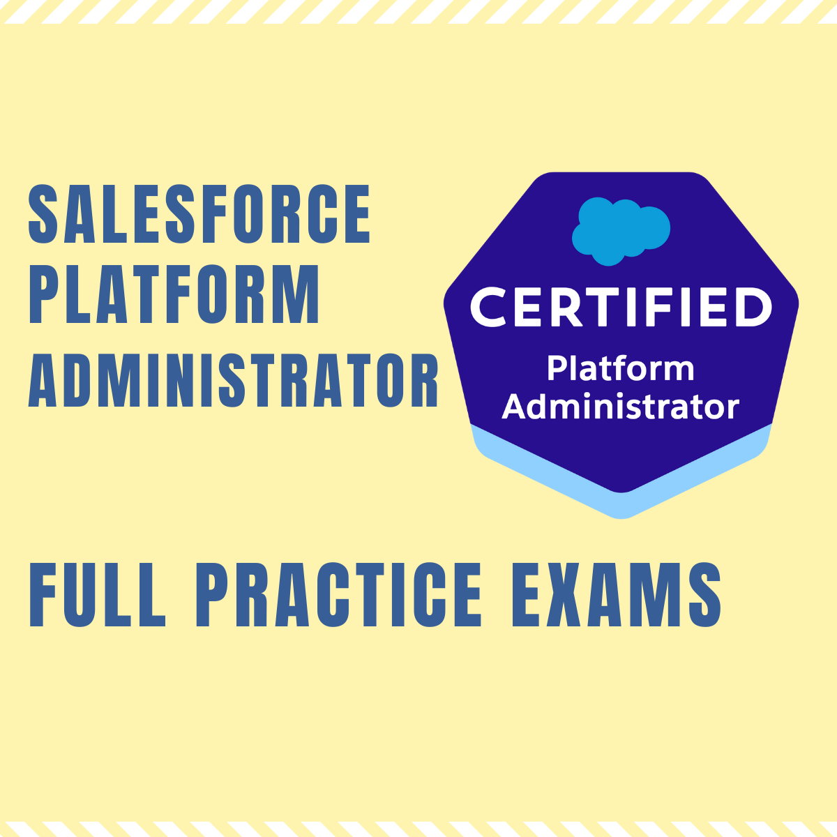 Foto com capa dos simulados de Salesforce Platform Administrator