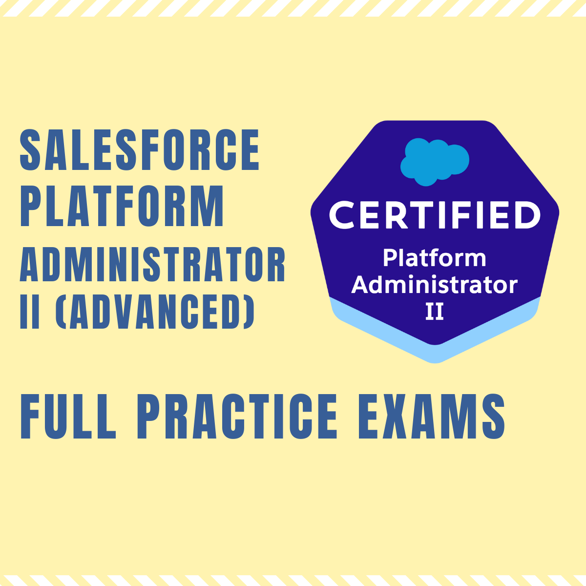 Foto com capa dos simulados de Salesforce Platform Administrator II